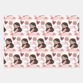 Glückwünsche, die Papierblätter umblättern Geschenkpapier Set (Vorderseite 3)