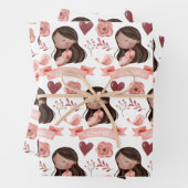 Glückwünsche, die Papierblätter umblättern Geschenkpapier Set (Beispiel)