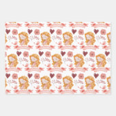 Glückwünsche, die Papierblätter umblättern Geschenkpapier Set (Vorderseite)