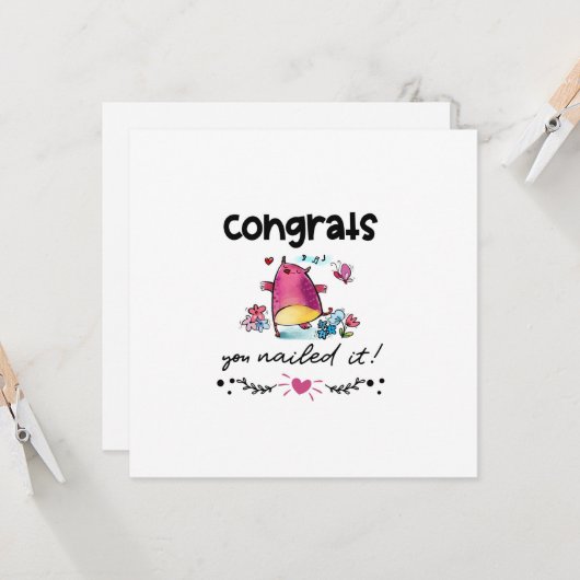 Glückwünsche, die Sie nageln Cartoon Owl Spaß Karte (Vorderseite/Rückseite Beispiel)