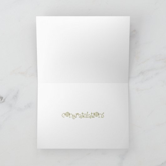 Glückwünsche, die Typografie-GoldGlitzer Wedding Karte (Innenseite)