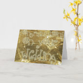 Glückwünsche, die Typografie-GoldGlitzer Wedding Karte (Gelbe Blume)