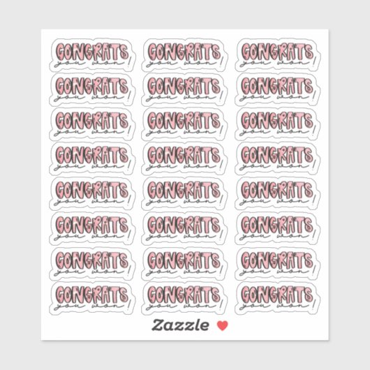 Glückwünsche, du hast gewonnen! - Aufkleber für Wa (Blatt)