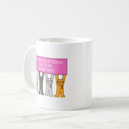 Glückwünsche ein Jahr-Krebs geben frei Kaffeetasse (Vorderseite Links)