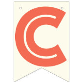 GLÜCKWÜNSCHE - ELFENBEIN-WEISSER U. MEHRFARBENtext Wimpelkette (Erste Fahne)