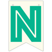 GLÜCKWÜNSCHE - ELFENBEIN-WEISSER U. MEHRFARBENtext Wimpelkette (Dritte Fahne)