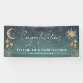 Glückwünsche Fall Sun Moon Engagement Party Banner (Horizontal)