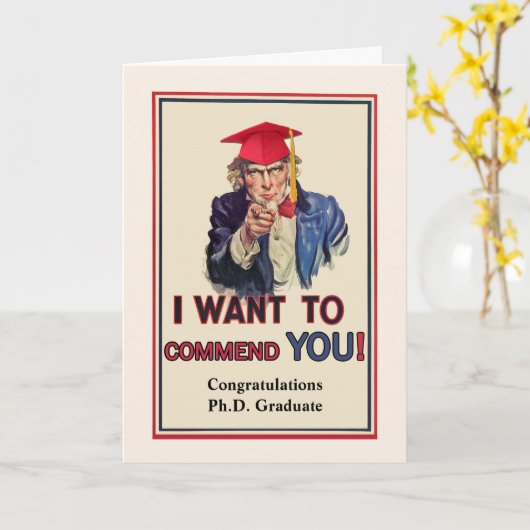 Glückwünsche für Ph.D. Graduate, Uncle Sam Karte (Gelbe Blume)