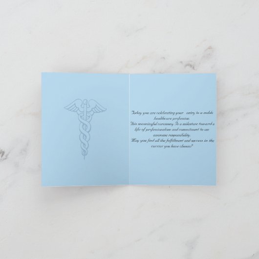 Glückwünsche für weiße Mantel-Zeremonie Karte (Innenseite)