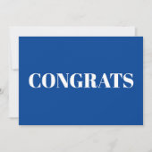 Glückwünsche, Glückwünsche, blaue, moderne Karte (Vorderseite)