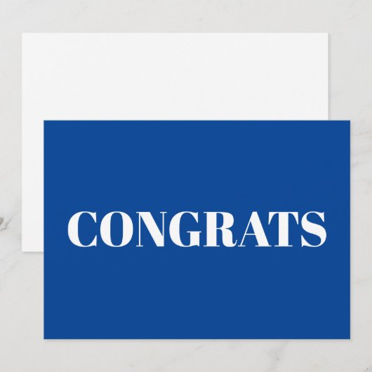 Glückwünsche, Glückwünsche, blaue, moderne Karte (Vorne/Hinten)