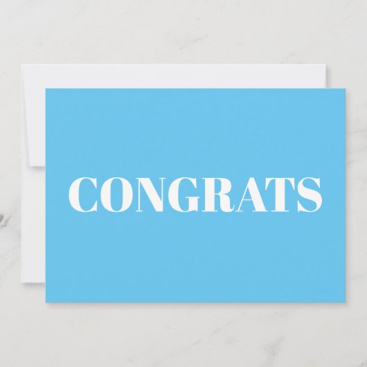 Glückwünsche, Glückwünsche, blaue weiße Karte (Vorderseite)