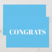 Glückwünsche, Glückwünsche, blaue weiße Karte (Vorne/Hinten)