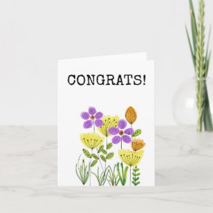 Glückwünsche, Glückwünsche, Blumenkarte Karte
