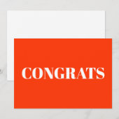 Glückwünsche, Glückwünsche, neonorange weiße Karte (Vorne/Hinten)