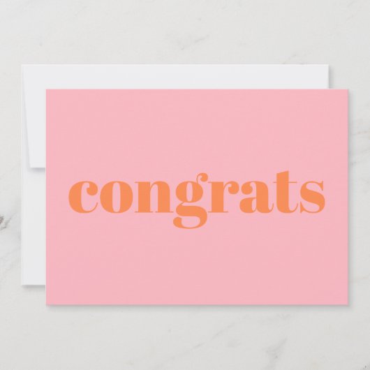 Glückwünsche, Glückwünsche, pastellfarbene orangef (Vorderseite)