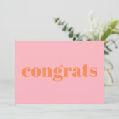 Glückwünsche, Glückwünsche, pastellfarbene orangef (Stehend Vorderseite)