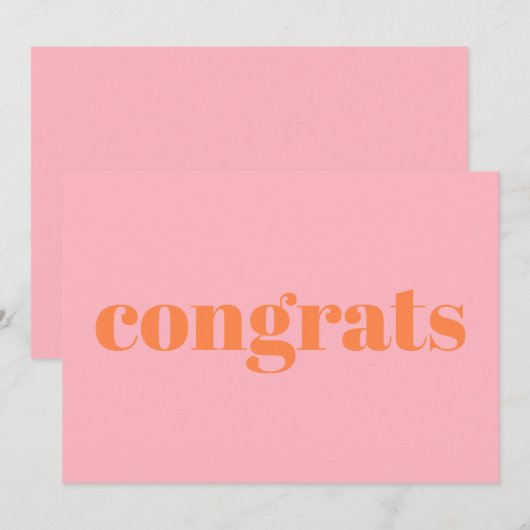 Glückwünsche, Glückwünsche, pastellfarbene orangef (Vorne/Hinten)