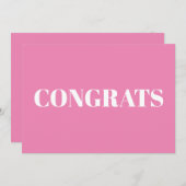 Glückwünsche, Glückwünsche, rosa, moderne Karte (Vorne/Hinten)