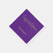 Glückwünsche Gold Glitzer Typografie Lila Serviette (Ecke)