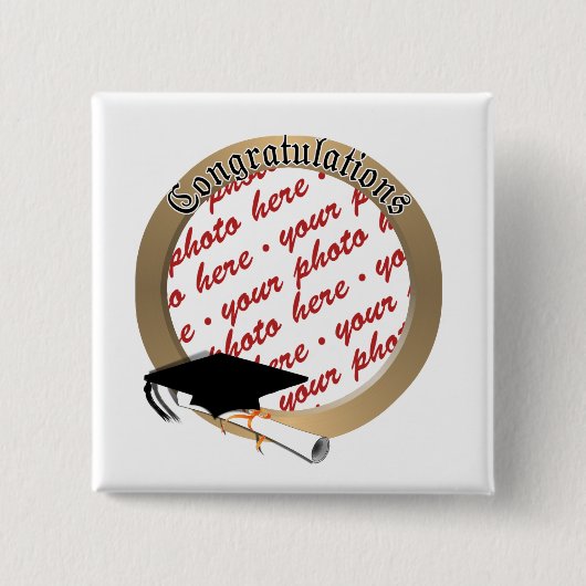 "Glückwünsche" Goldrahmen für das Foto Button (Vorderseite)