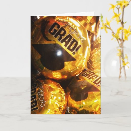 "GLÜCKWÜNSCHE GRAD! Ballons" Gratulationskarte Karte (Gelbe Blume)