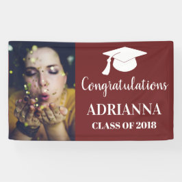 Glückwünsche graduieren Foto-Kastanienbraun Banner
