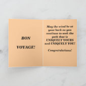 Glückwünsche!  Gute Reise! Karte (Innenseite)
