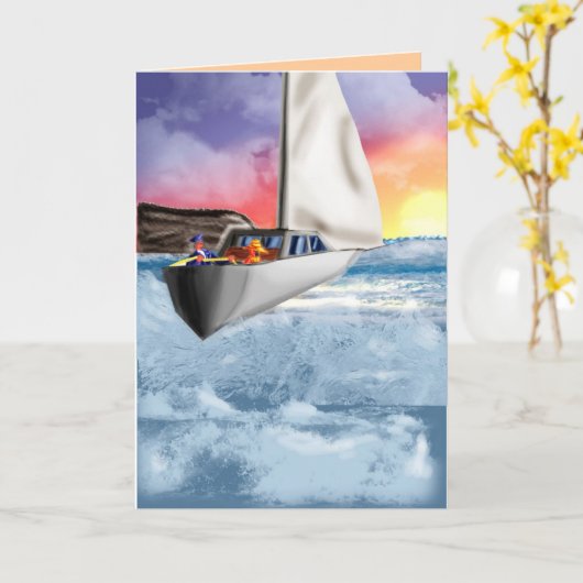 Glückwünsche!  Gute Reise! Karte (Gelbe Blume)