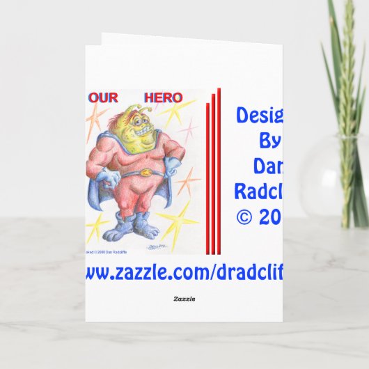 Glückwünsche, Held! Karte (Rückseite)