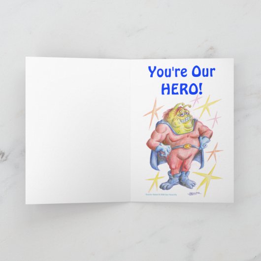 Glückwünsche, Held! Karte (Innenseite)