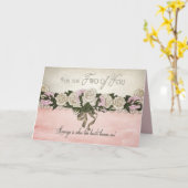 Glückwünsche - Hochzeit/Heirat - Vintag/Rosa Karte (Gelbe Blume)