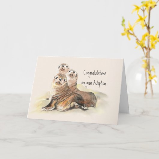 Glückwünsche Ihr Adoptions-niedliches Siegel Karte (Gelbe Blume)