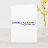 Glückwünsche! im Seeflaggenalphabet Karte (Gelbe Blume)