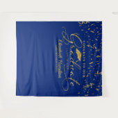 Glückwünsche in den goldfarbenen und blauen Hinter Wandteppich (Vorderseite (Horizontal))