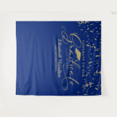 Glückwünsche in den goldfarbenen und blauen Hinter Wandteppich (Vorderseite (Horizontal))