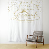 Glückwünsche in den goldfarbenen und weißen Hinter Wandteppich (Beispiel)