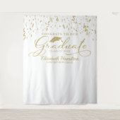 Glückwünsche in den goldfarbenen und weißen Hinter Wandteppich (Vorderseite)