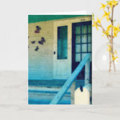 Glückwünsche in Ihrem neuen Haus, Grunge an der Fr Karte (Gelbe Blume)