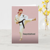 Glückwünsche, Karate-Gurt-Förderung, schwarz Karte (Gelbe Blume)