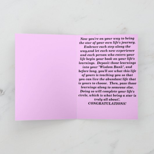 GLÜCKWÜNSCHE! KARTE (Innenseite)