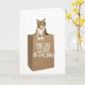 GLÜCKWÜNSCHE (Katzen aus dem Beutel) Karte (Gelbe Blume)