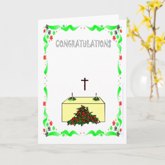 Glückwünsche, Kirche Karte (Gelbe Blume)