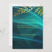 Glückwünsche Mazal Tov Gold Blätter auf Aquamarine Dankeskarte (Rückseite)