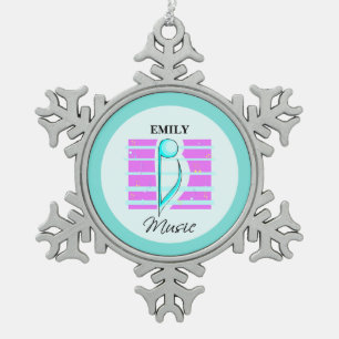 Glückwünsche merken, musikalische Leistung Schneeflocken Zinn-Ornament