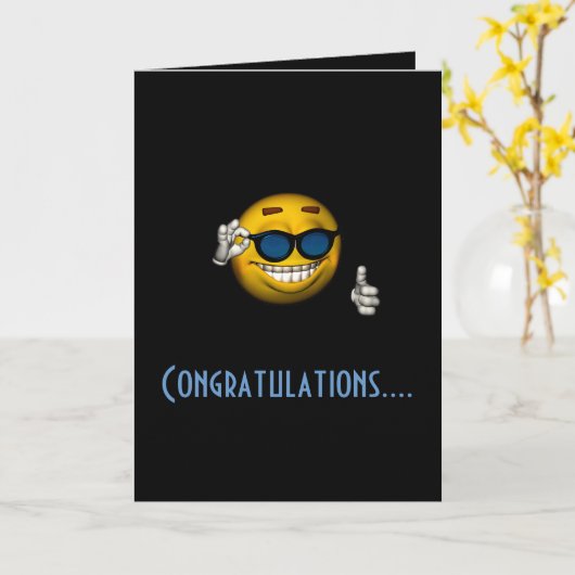 "Glückwünsche" - mit Sonnenbrille Karte (Gelbe Blume)