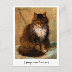 Glückwünsche mit Vintage Maine Coon Katze Postkarte
