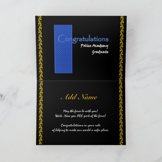 GLÜCKWÜNSCHE Polizeischule-Absolvent Karte (Innenseite)