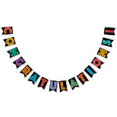 GLÜCKWÜNSCHE - SCHWARZ U. MEHRFARBENtext Wimpelkette (Alle)