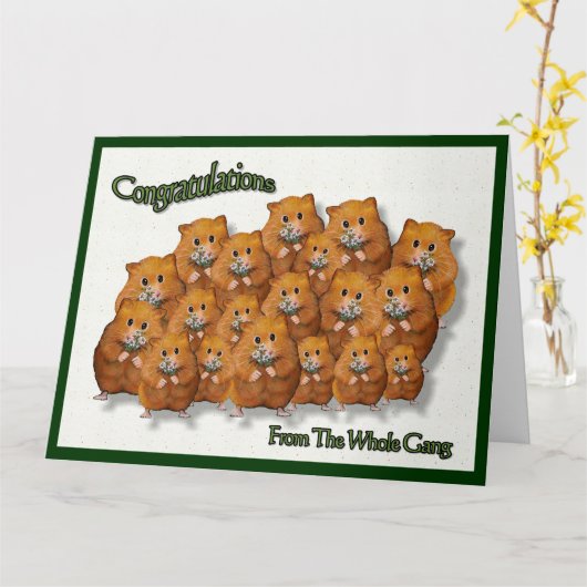 Glückwünsche von der Gruppe; Menge der Hamster Karte (Gelbe Blume)